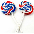 Old Glory Whirly Pop with a custom full color label